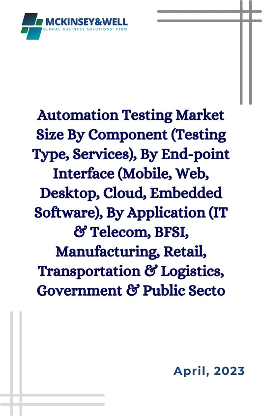 Automation Testing Market Size By Component (Testing Type, Services), By End-point Interface (Mobile, Web, Desktop, Cloud, Embedded Software), By Application (IT & Telecom, BFSI, Manufacturing, Retail, Transportation & Logistics, Government & Public Secto