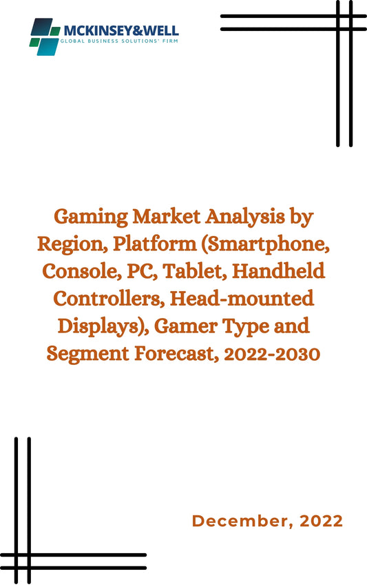 Gaming Market Analysis by Region, Platform (Smartphone, Console, PC, Tablet, Handheld Controllers, Head-mounted Displays), Gamer Type and Segment Forecast, 2022-2030