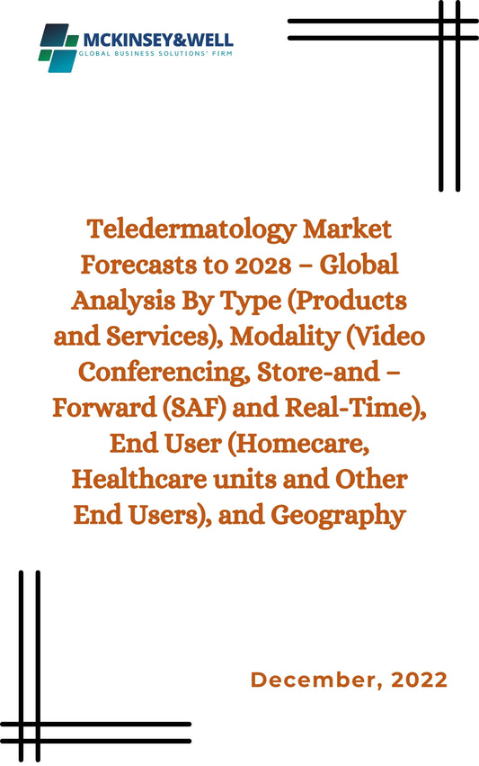 Teledermatology Market Forecasts to 2028 – Global Analysis By Type (Products and Services), Modality (Video Conferencing, Store-and –Forward (SAF) and Real-Time), End User (Homecare, Healthcare units and Other End Users), and Geography