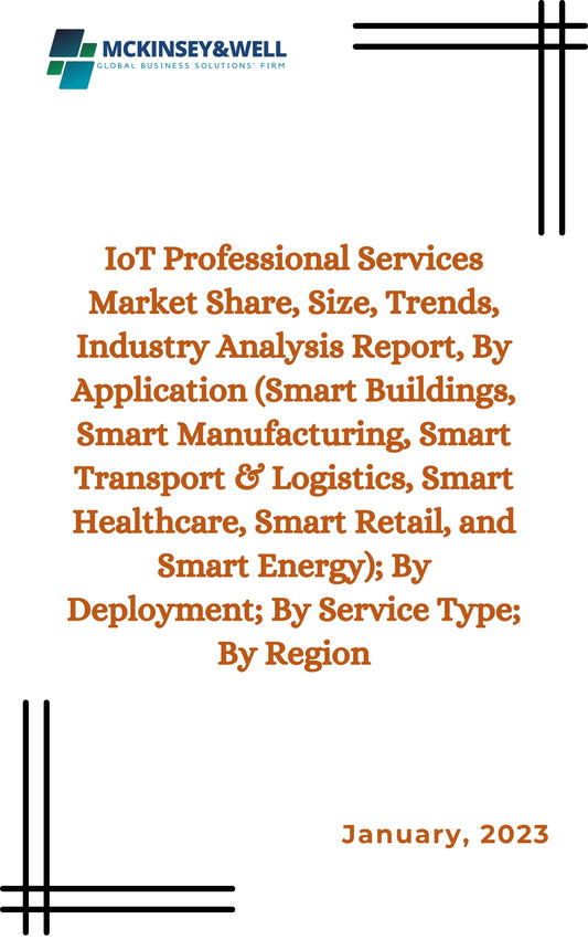 IoT Professional Services Market Share, Size, Trends, Industry Analysis Report, By Application (Smart Buildings, Smart Manufacturing, Smart Transport & Logistics, Smart Healthcare, Smart Retail, and Smart Energy); By Deployment; By Service Type; By Region