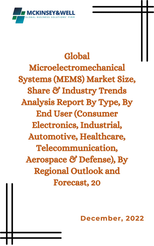 Global Microelectromechanical Systems (MEMS) Market Size, Share & Industry Trends Analysis Report By Type, By End User (Consumer Electronics, Industrial, Automotive, Healthcare, Telecommunication, Aerospace & Defense), By Regional Outlook and Forecast, 20