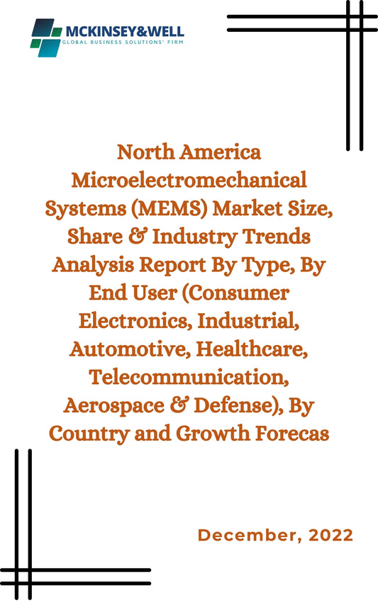 North America Microelectromechanical Systems (MEMS) Market Size, Share & Industry Trends Analysis Report By Type, By End User (Consumer Electronics, Industrial, Automotive, Healthcare, Telecommunication, Aerospace & Defense), By Country and Growth Forecas