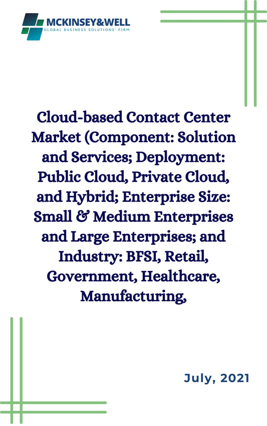 Cloud-based Contact Center Market (Component: Solution and Services; Deployment: Public Cloud, Private Cloud, and Hybrid; Enterprise Size: Small & Medium Enterprises and Large Enterprises; and Industry: BFSI, Retail, Government, Healthcare, Manufacturing,