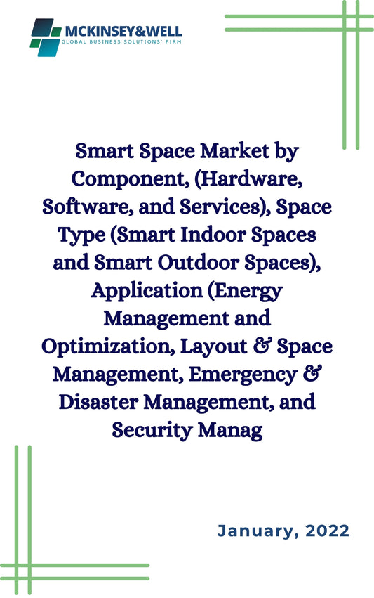 Smart Space Market by Component, (Hardware, Software, and Services), Space Type (Smart Indoor Spaces and Smart Outdoor Spaces), Application (Energy Management and Optimization, Layout & Space Management, Emergency & Disaster Management, and Security Manag