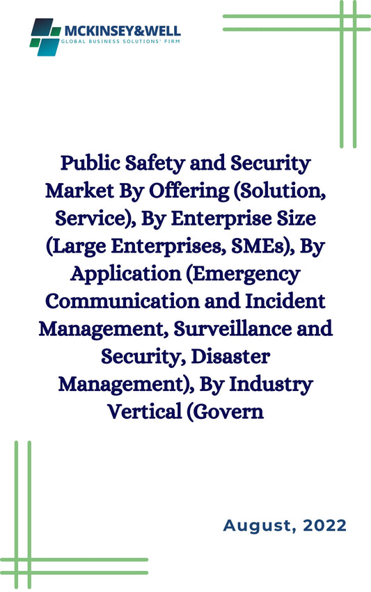 Public Safety and Security Market By Offering (Solution, Service), By Enterprise Size (Large Enterprises, SMEs), By Application (Emergency Communication and Incident Management, Surveillance and Security, Disaster Management), By Industry Vertical (Govern