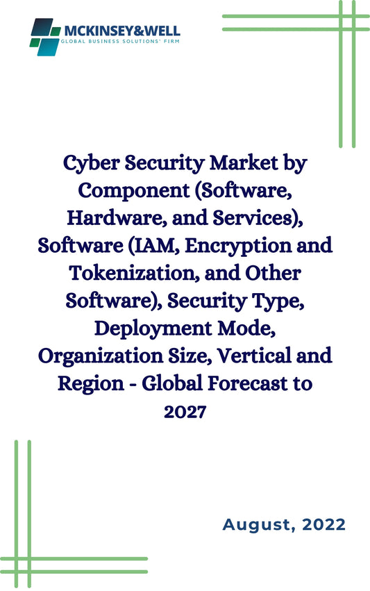 Cyber Security Market by Component (Software, Hardware, and Services), Software (IAM, Encryption and Tokenization, and Other Software), Security Type, Deployment Mode, Organization Size, Vertical and Region - Global Forecast to 2027