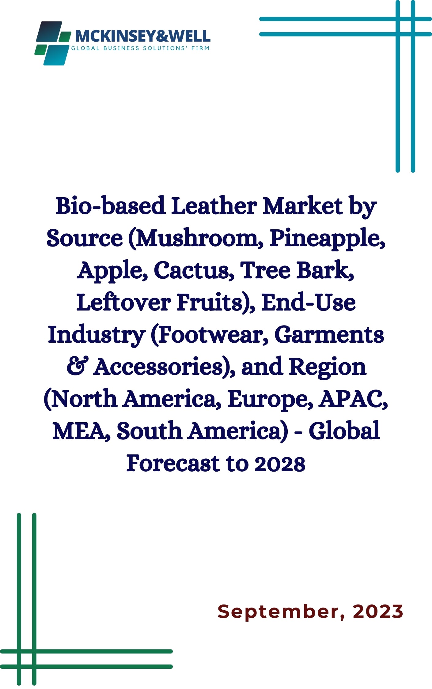 Bio-based Leather Market by Source (Mushroom, Pineapple, Apple, Cactus, Tree Bark, Leftover Fruits), End-Use Industry (Footwear, Garments & Accessories), and Region (North America, Europe, APAC, MEA, South America) - Global Forecast to 2028