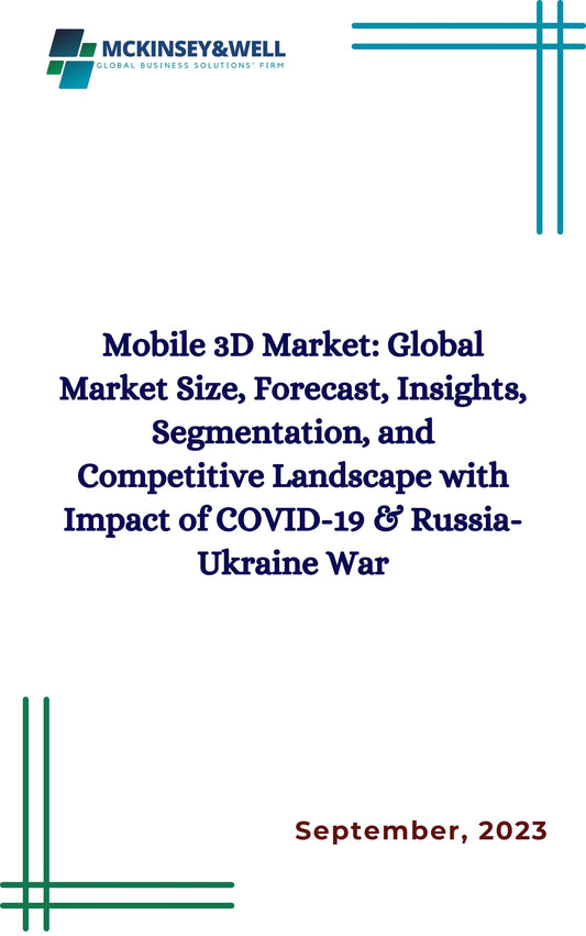 Mobile 3D Market: Global Market Size, Forecast, Insights, Segmentation, and Competitive Landscape with Impact of COVID-19 & Russia-Ukraine War