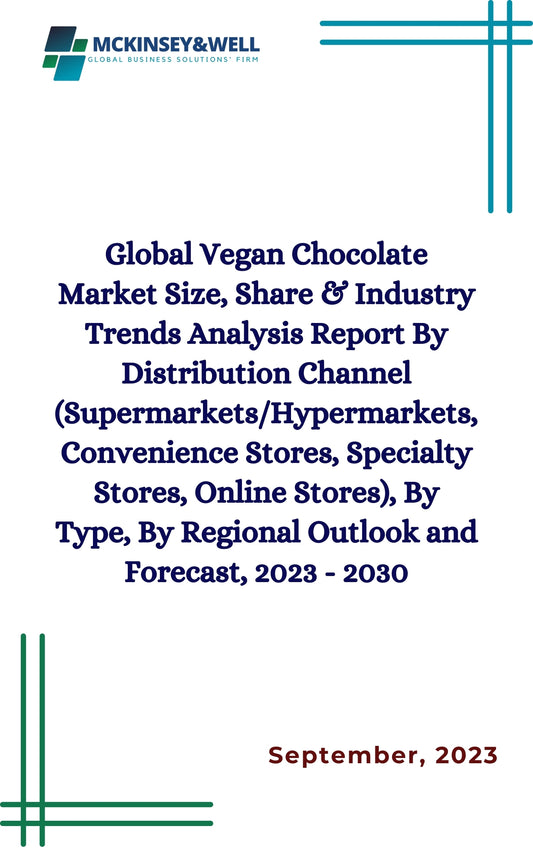 Global Vegan Chocolate Market Size, Share & Industry Trends Analysis Report By Distribution Channel (Supermarkets/Hypermarkets, Convenience Stores, Specialty Stores, Online Stores), By Type, By Regional Outlook and Forecast, 2023 - 2030