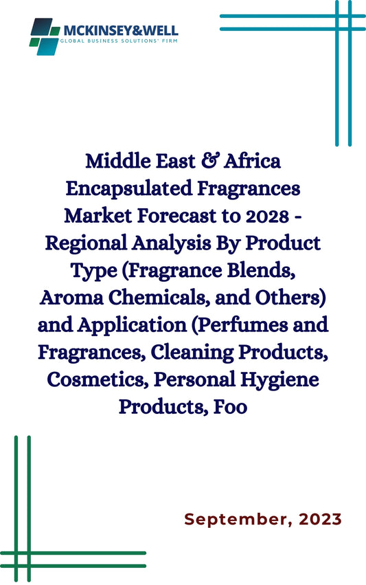 Middle East & Africa Encapsulated Fragrances Market Forecast to 2028 - Regional Analysis By Product Type (Fragrance Blends, Aroma Chemicals, and Others) and Application (Perfumes and Fragrances, Cleaning Products, Cosmetics, Personal Hygiene Products, Foo