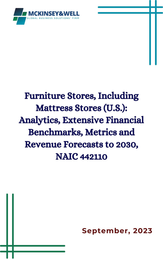 Furniture Stores, Including Mattress Stores (U.S.): Analytics, Extensive Financial Benchmarks, Metrics and Revenue Forecasts to 2030, NAIC 442110